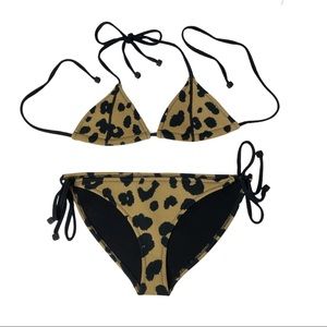 Triangl Swimwear Neoprene Leopard Bikini Small